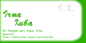 irma kuba business card